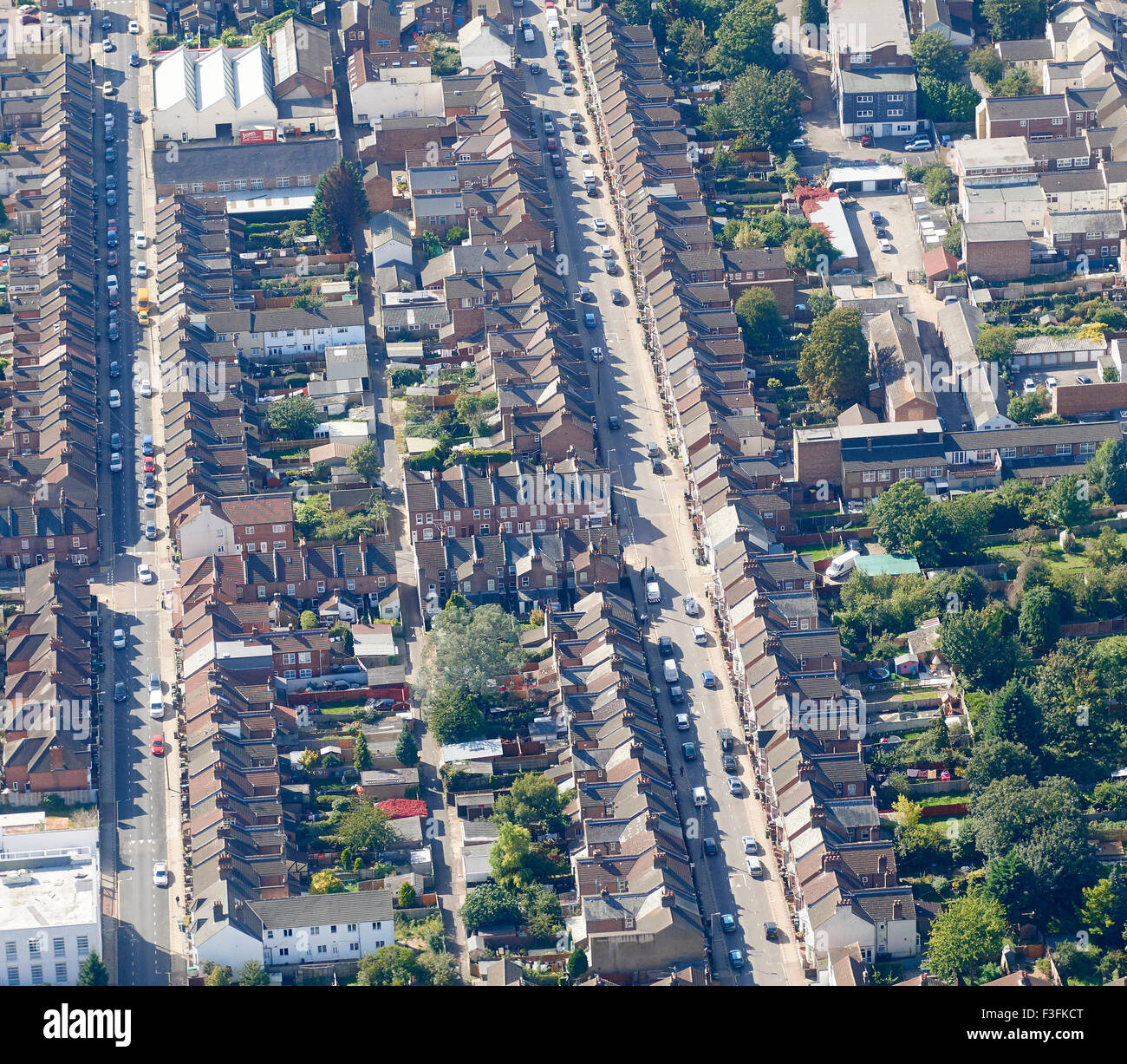 Rues de maisons mitoyennes, Luton, Angleterre du Sud-Est Banque D'Images