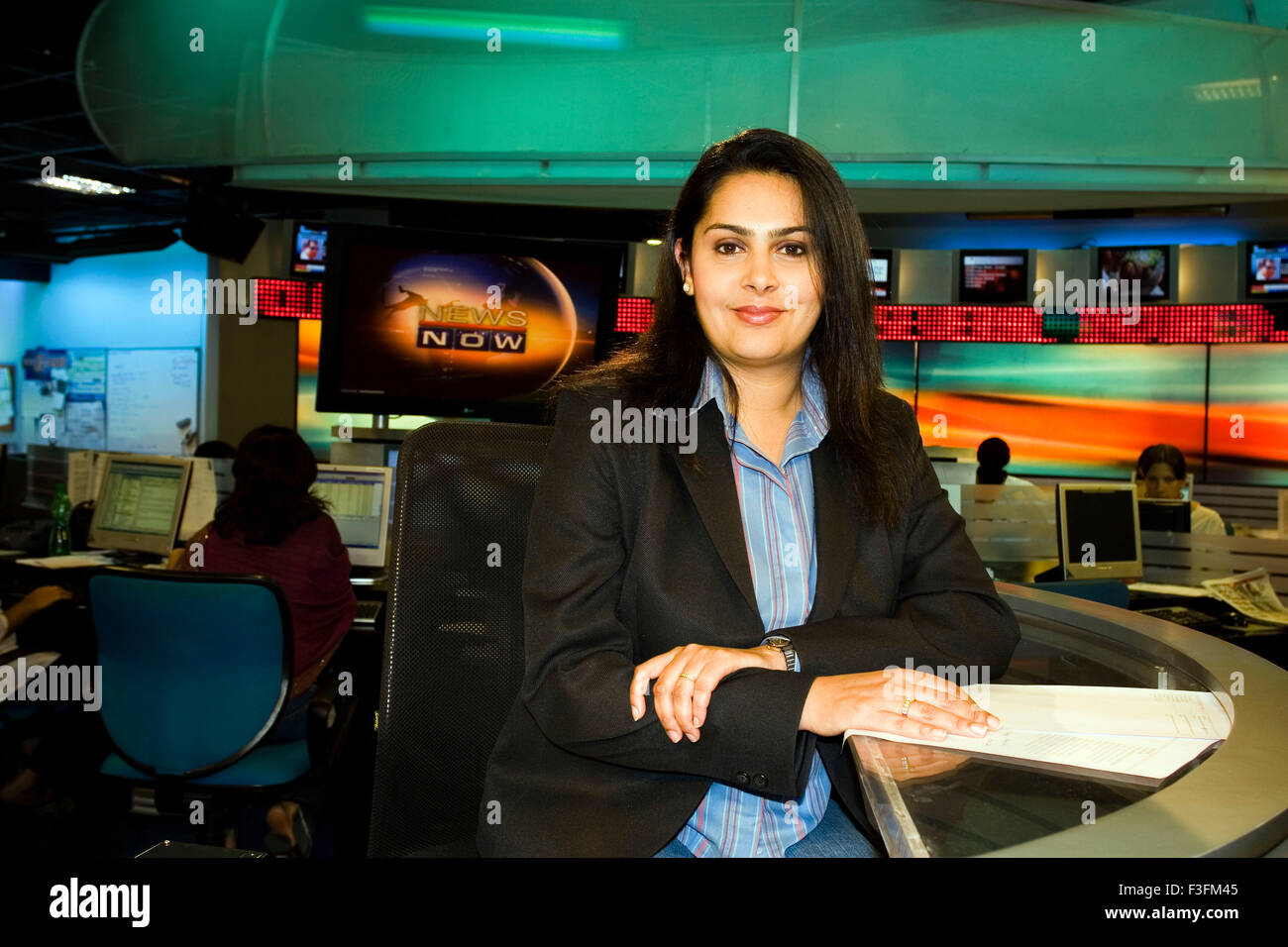 Mini Menon, journaliste et auteur, Times Now, News Now, TV Channel, Rédacteur en chef, Inde, Asie Banque D'Images