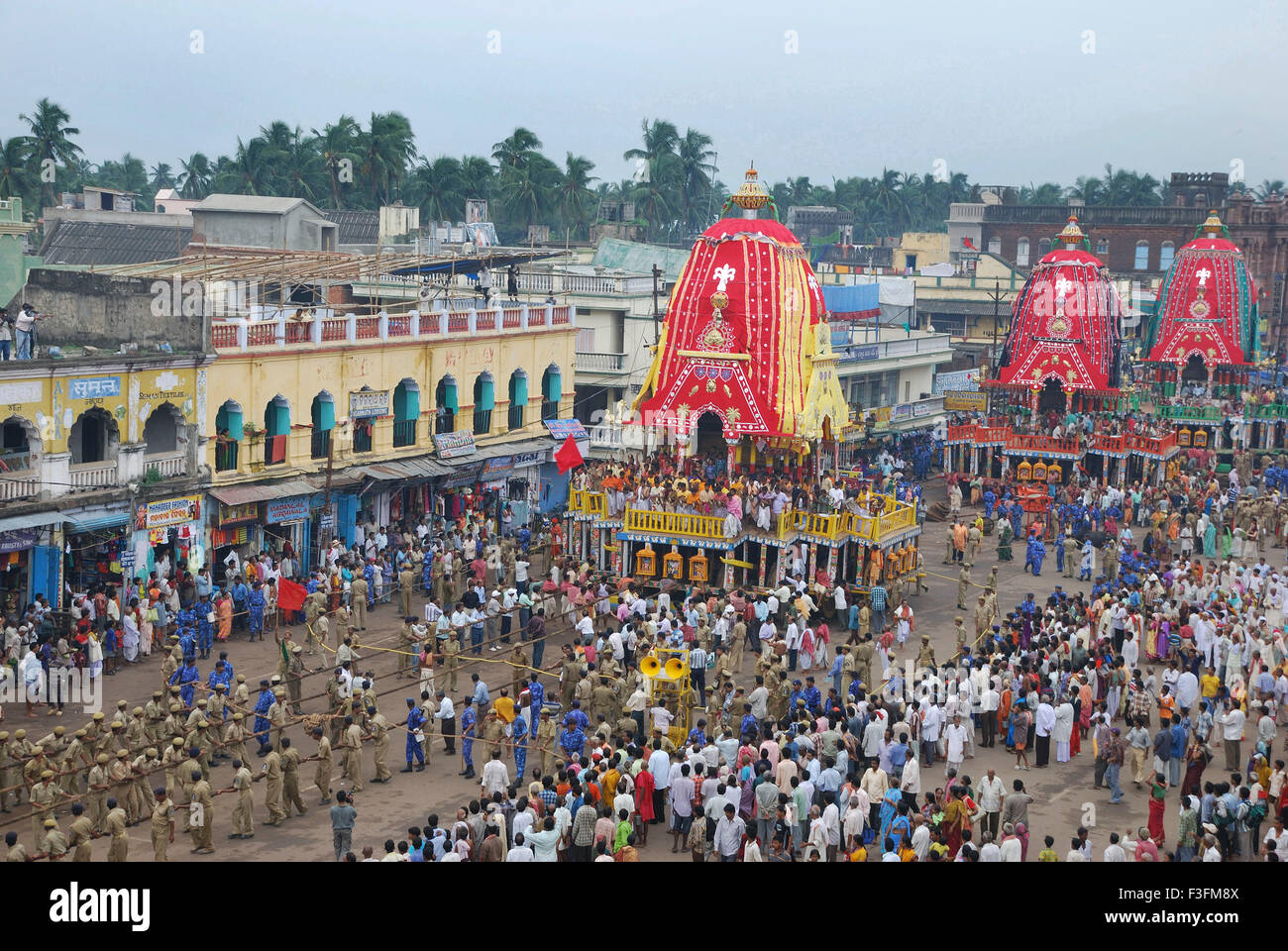 Ratha Yatra, festival hindou, Lord Jagannath, Rath Yatra, fête automobile procession de Lord Jagannath ; Puri ; Orissa ; Odisha ; Inde ; Asie Banque D'Images Ratha Yatra, festival hindou, Lord Jagannath, Rath Yatra, fête automobile procession de Lord Jagannath ; Puri ; Orissa ; Odisha ; Inde ; Asie Banque D'Images