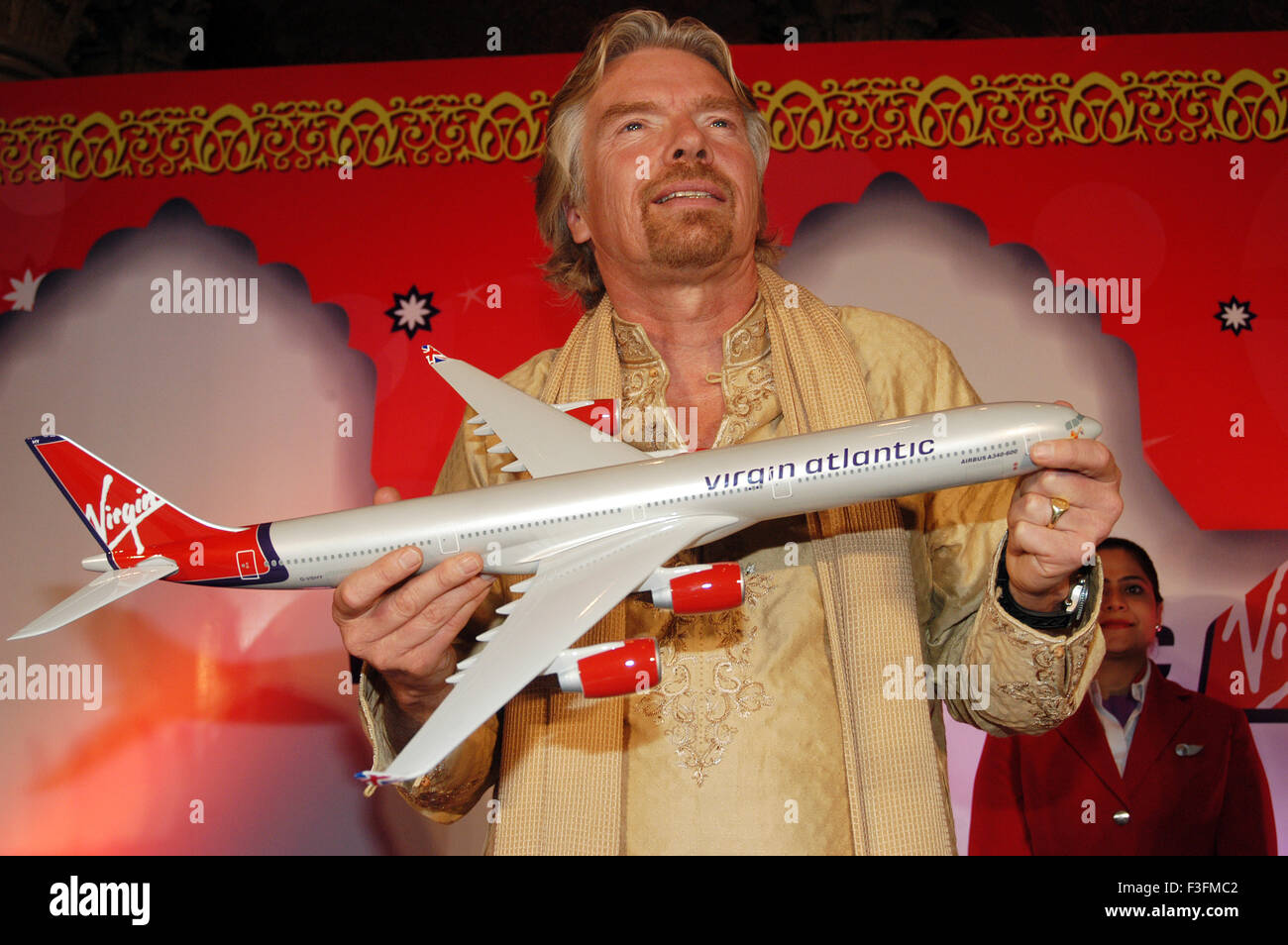 Président du groupe Virgin, Sir Richard Charles Nicholas Branson lancer Virgin Atlantic Airways ; Bombay Mumbai Banque D'Images