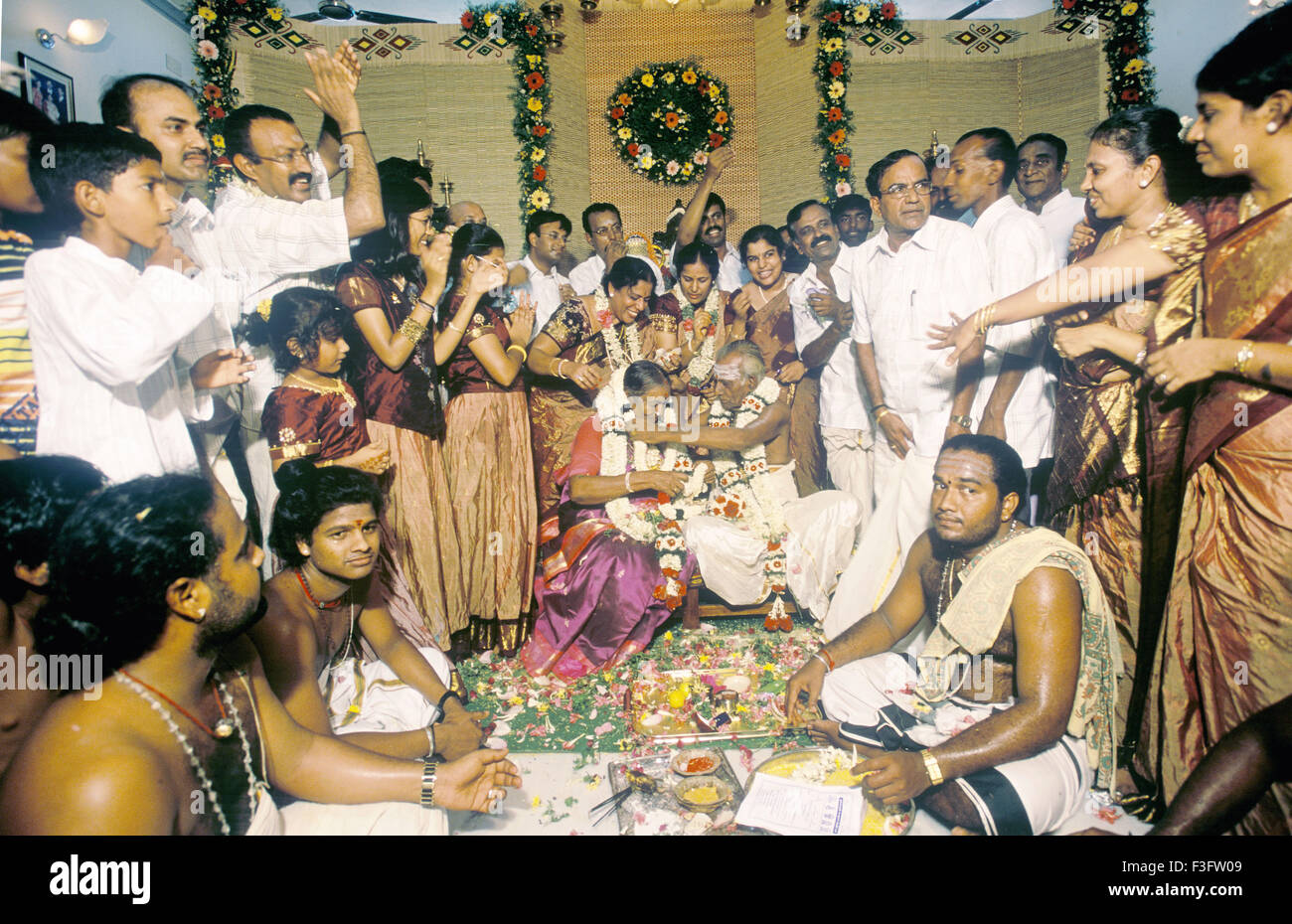 Cérémonie d'anniversaire de 80th à Sathabhishekam dans la famille Nattukottai Chettiar Nagarahar; Tamil Nadu; Inde; Asie; Indien; Asiatique ; MR#777A ; dpa 134776 maa Banque D'Images