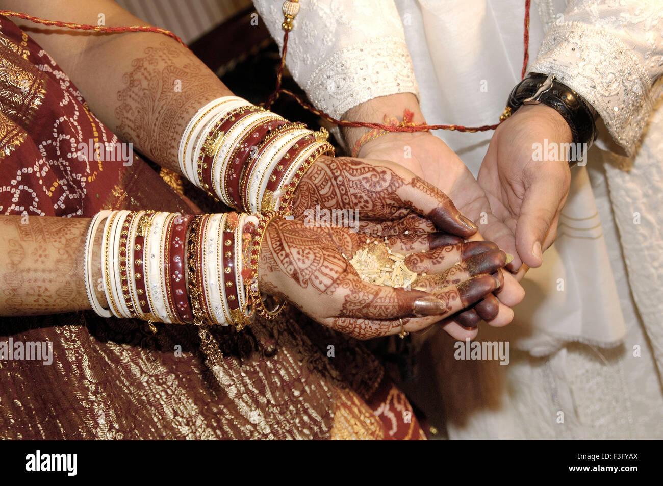 Époux et d'effectuer en cérémonie de mariage vidhi Banque D'Images