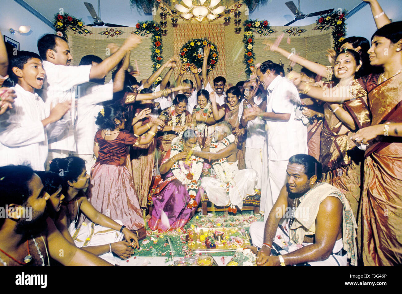 Cérémonie d'anniversaire de 80th à Sathabhishekam dans la famille Nattukottai Chettiar Nagarahar; Tamil Nadu; Inde; Asie; Indien; Asiatique ; MR#777A ; dpa 134775 maa Banque D'Images
