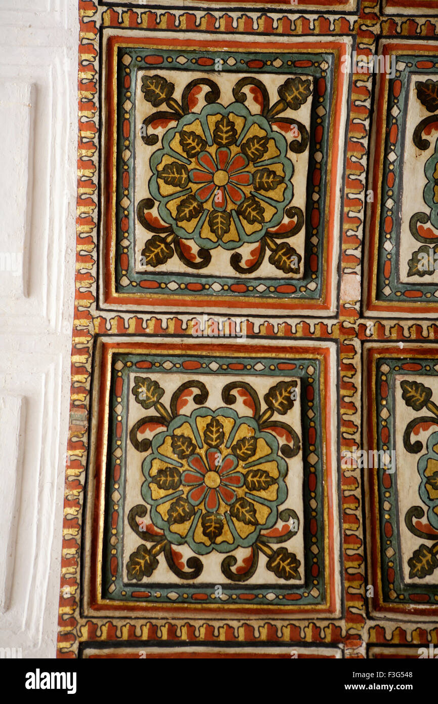 Médaillons décoratifs Fresco Détails ; Eglise de Saint François d'assise ; construit en 1521 A.D Old Goa Goa Velha ; Banque D'Images