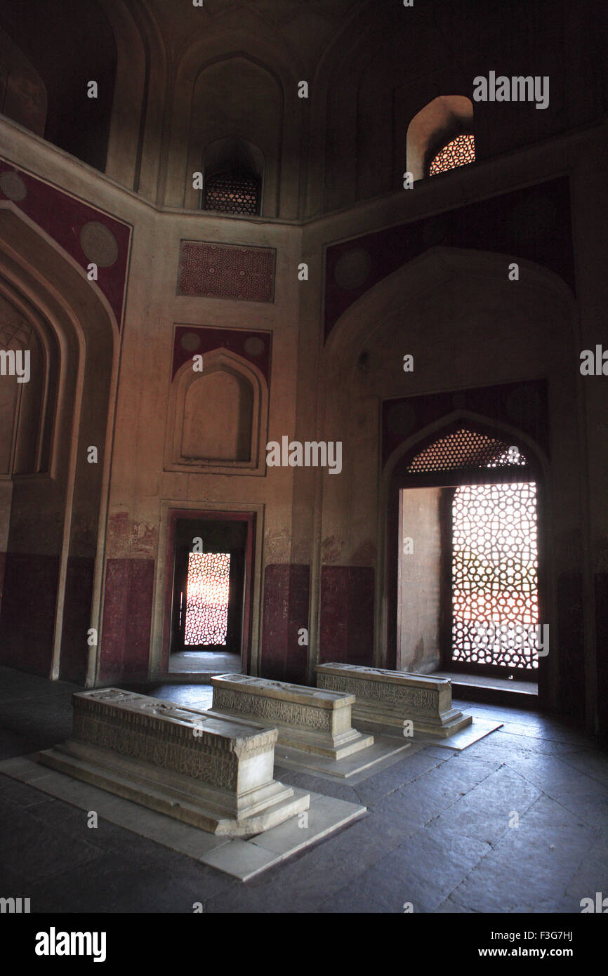 Organe subsidiaire de la chambre funéraire de la tombe des membres de la famille dans la chambre Tombe de Humayun 1570 ; Delhi Banque D'Images
