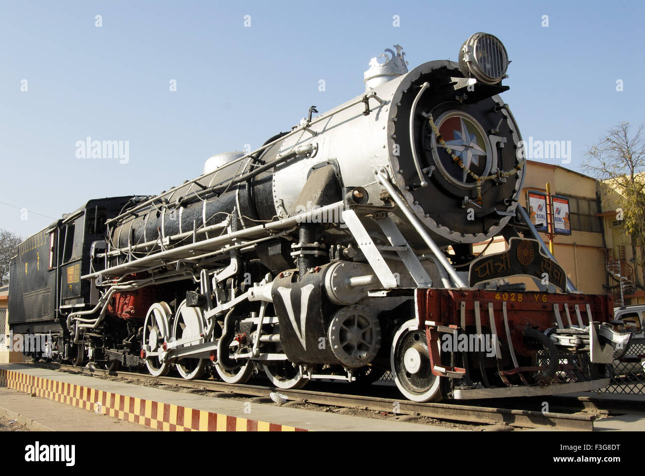 Le moteur à vapeur Locomotives gare Indore Madhya Pradesh ; Inde ; Banque D'Images