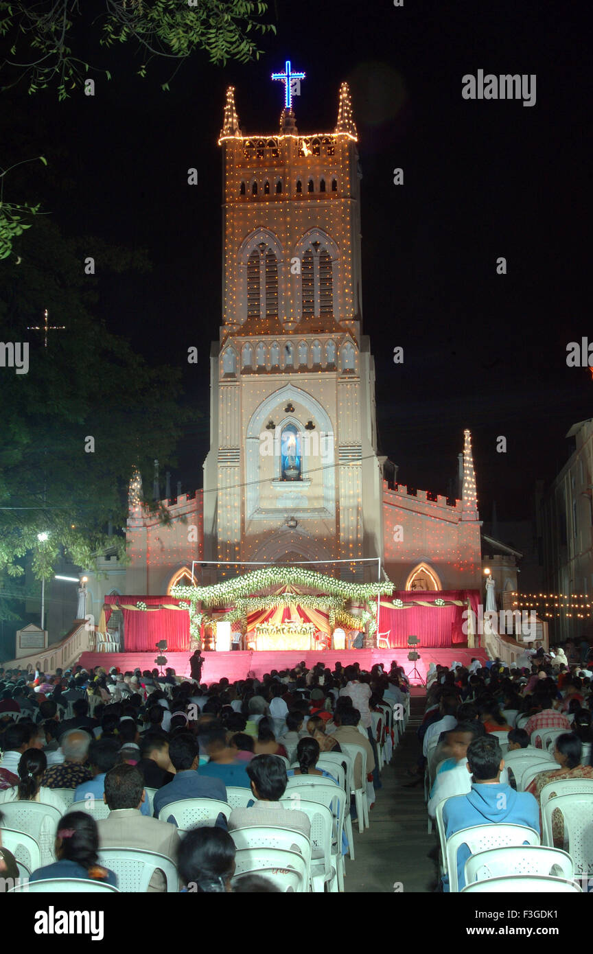 Rencontre religieuse, Église Saint-Georges, Église anglicane, Hyderabad, Telangana, Inde, Asie Banque D'Images