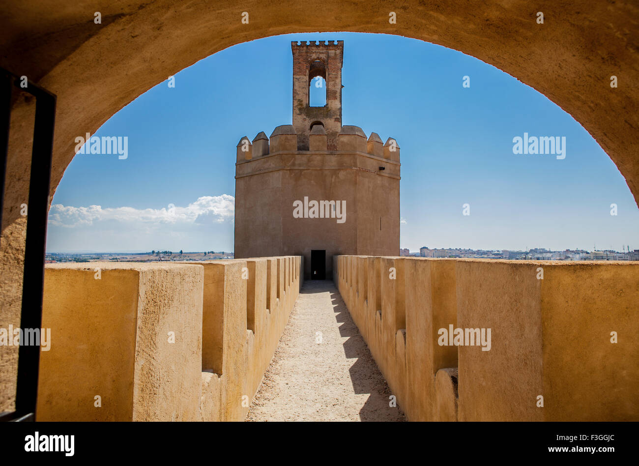 Tour Espantaperros est la plus remarquable de l'Albarran tours de la Citadelle arabe et l'un des plus caractéristiques symbole Banque D'Images