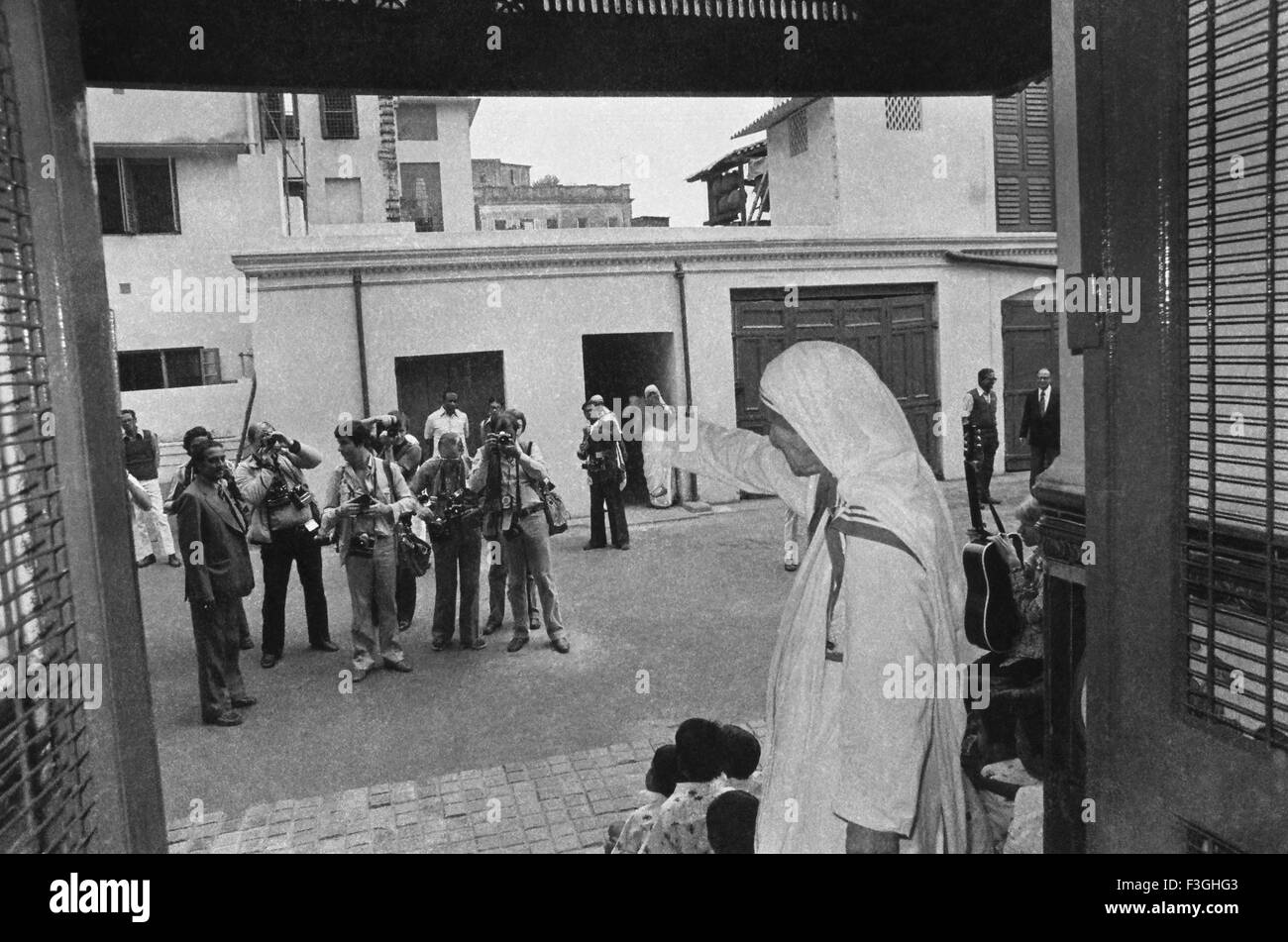 Mère Teresa, mère Mary Teresa Bojaxhiu, Sainte Teresa de Calcutta, nonne albanaise catholique, missionnaire, Missionnaires de la Charité, Calcutta, Kolkata, Bengale occidental, Inde, Asie Banque D'Images