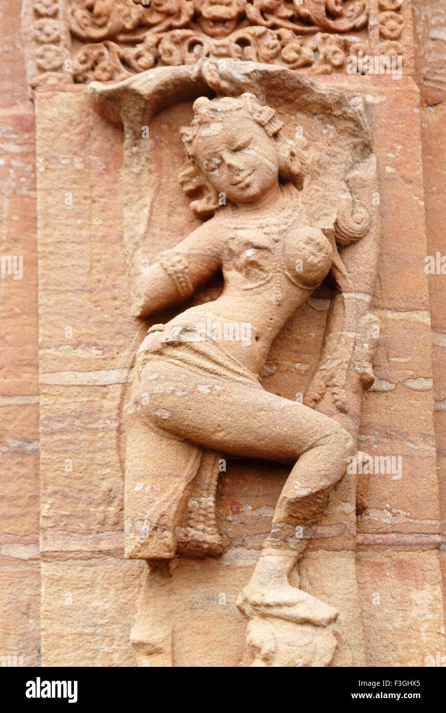 Raja Rani temple statue ; or rouge ; ; ; grès Bhubaneswar Orissa en Inde ; Banque D'Images