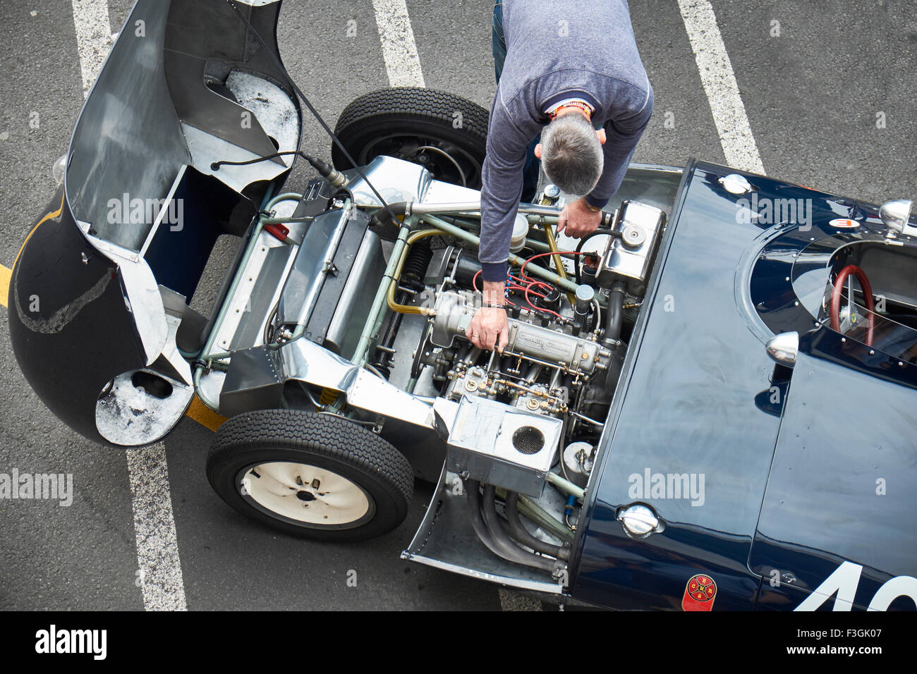 Contrôle du moteur,Lotus Eleven Le Mans S2 ,1958, 43.AvD Oldtimer-Grand-Prix 2015 Nürburgring Banque D'Images