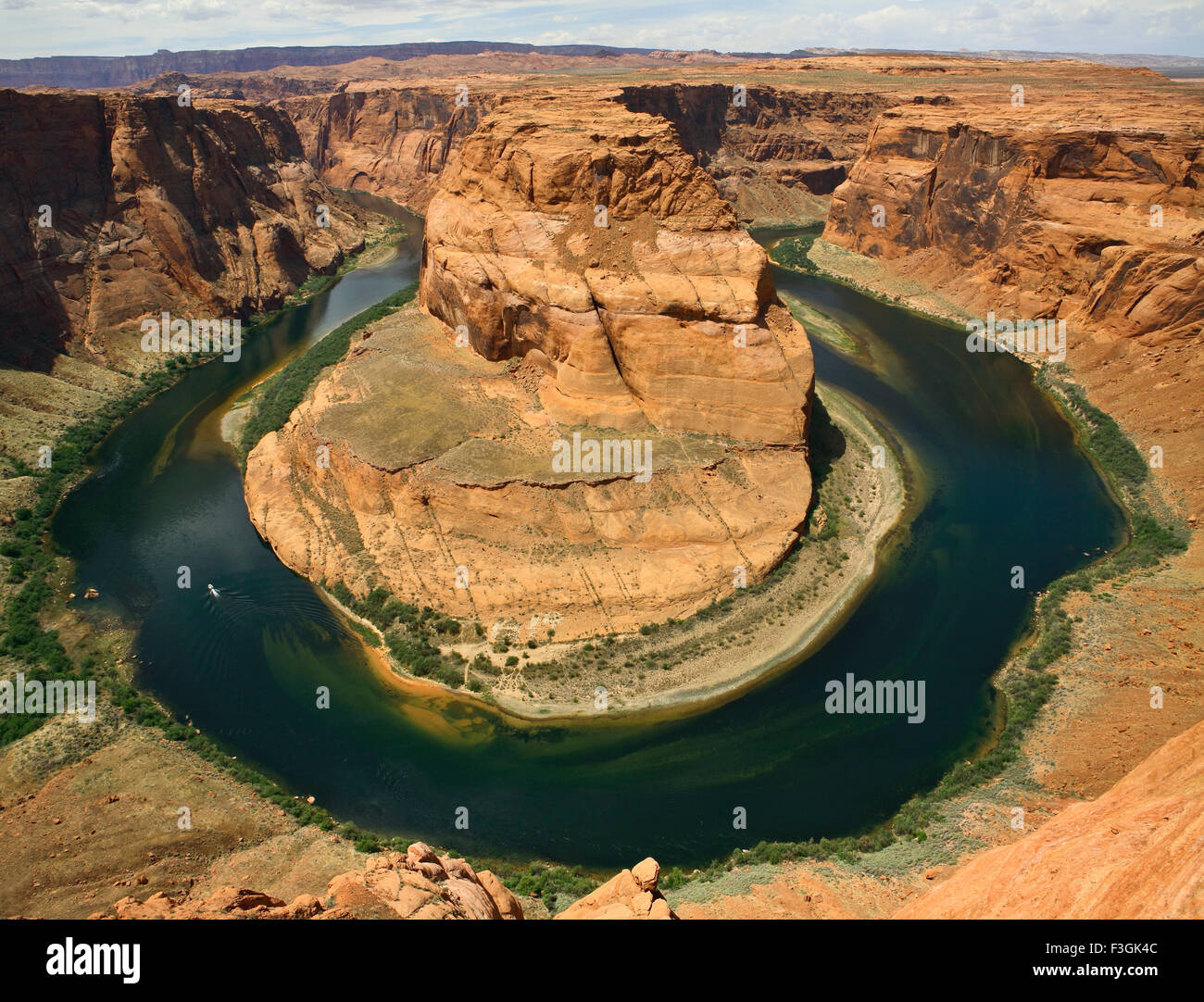 En prenant la rivière horse shoe bend naturel près de Glen Canyon région ; l'Arizona et l'Utah ; U.S.A. United States of America Banque D'Images