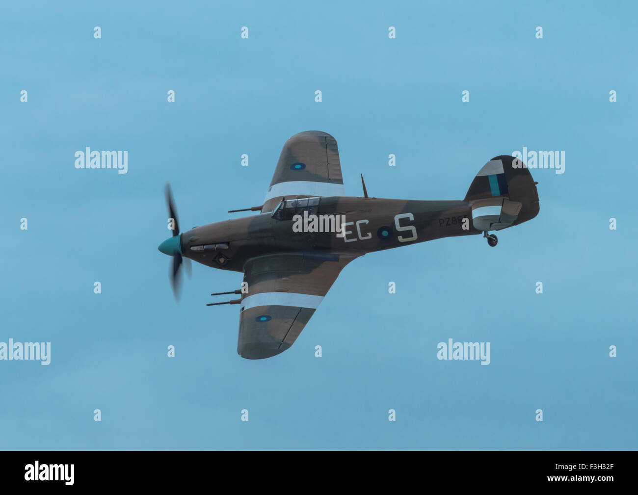 Hawker Hurricane WW2 avion de chasse de la RAF de la Battle of Britain Memorial Flight volant à Clacton airshow UK 2015 Banque D'Images