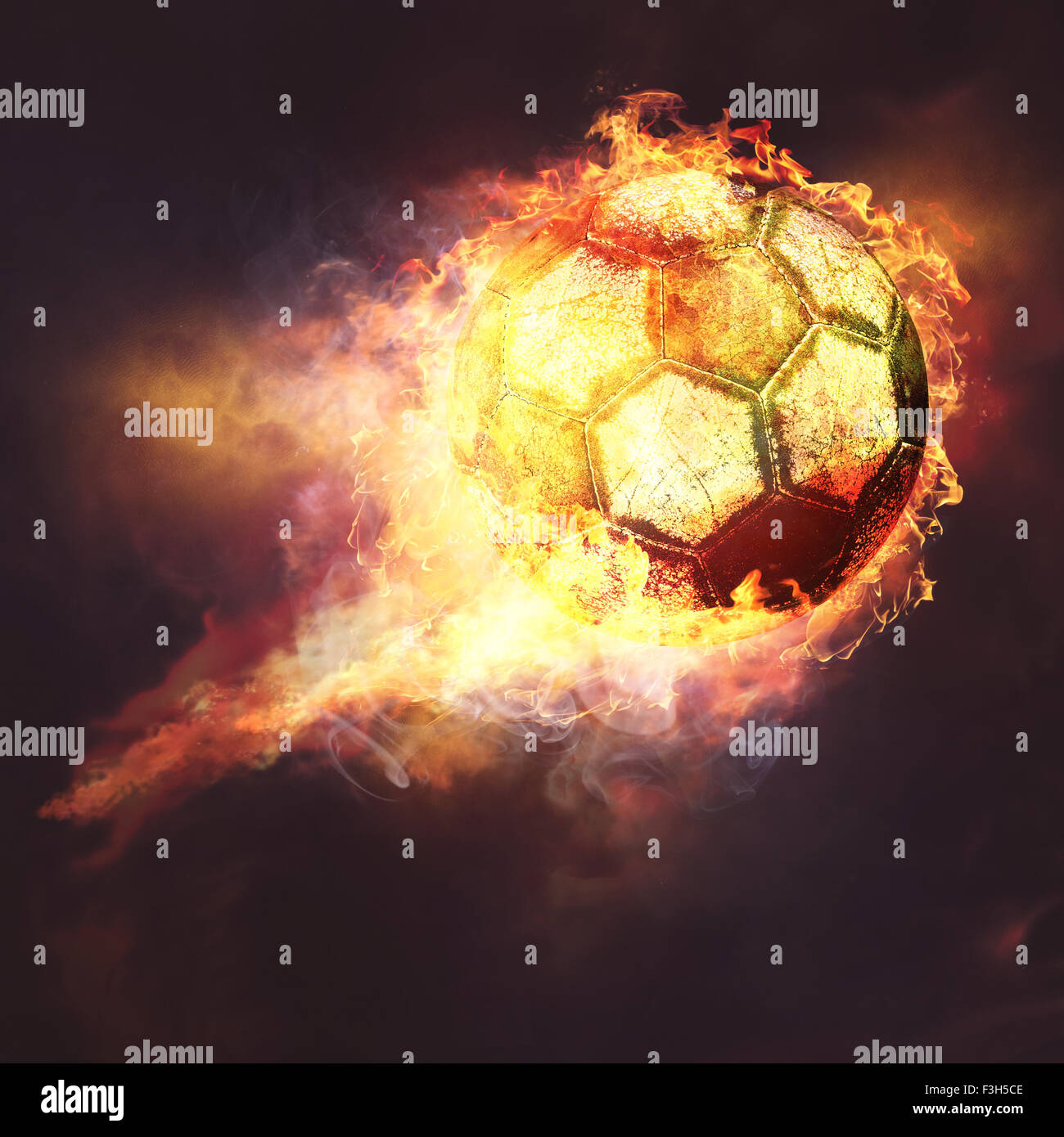 Fire Ball. Résumé sport soccer football et d'artifices Banque D'Images