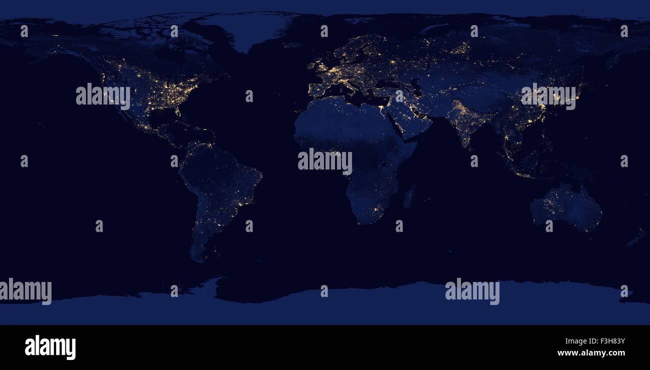 Nuit de la Terre par satellite composite Banque D'Images
