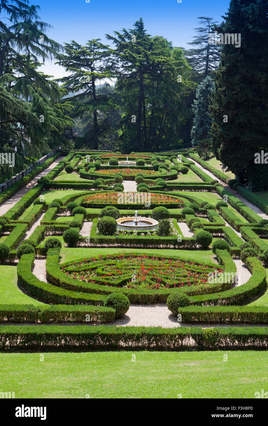 Aménagement paysager à la Jardins du Vatican . Rome, Italie Banque D'Images