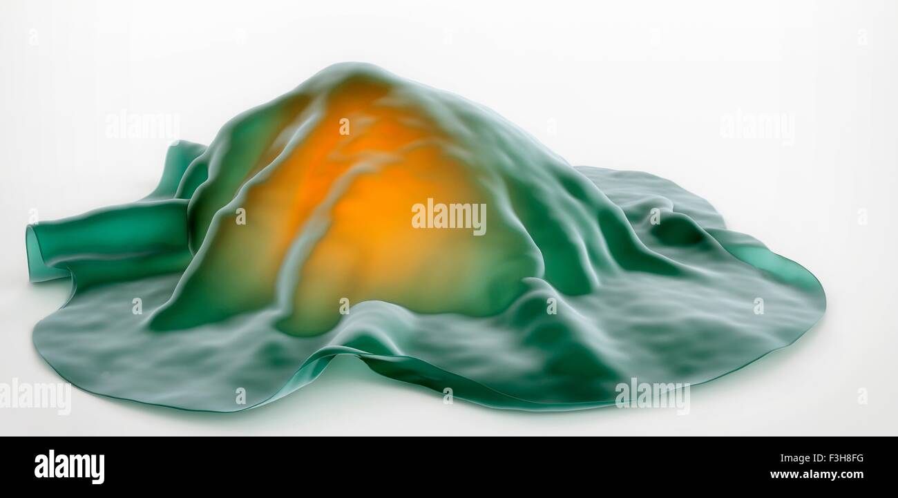 Illustration 3D d'une cellule tumorale très envahissante Banque D'Images