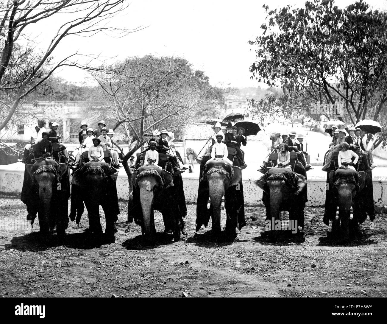 L'armée indienne britannique réduite à un pique-nique party en 1905 Banque D'Images