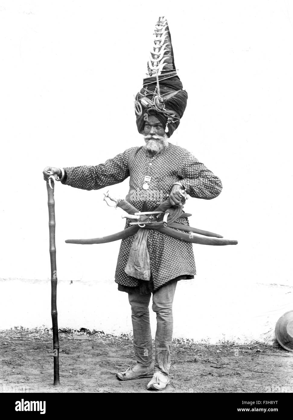 Soldat de l'armée indienne vétéran vers 1905 Banque D'Images