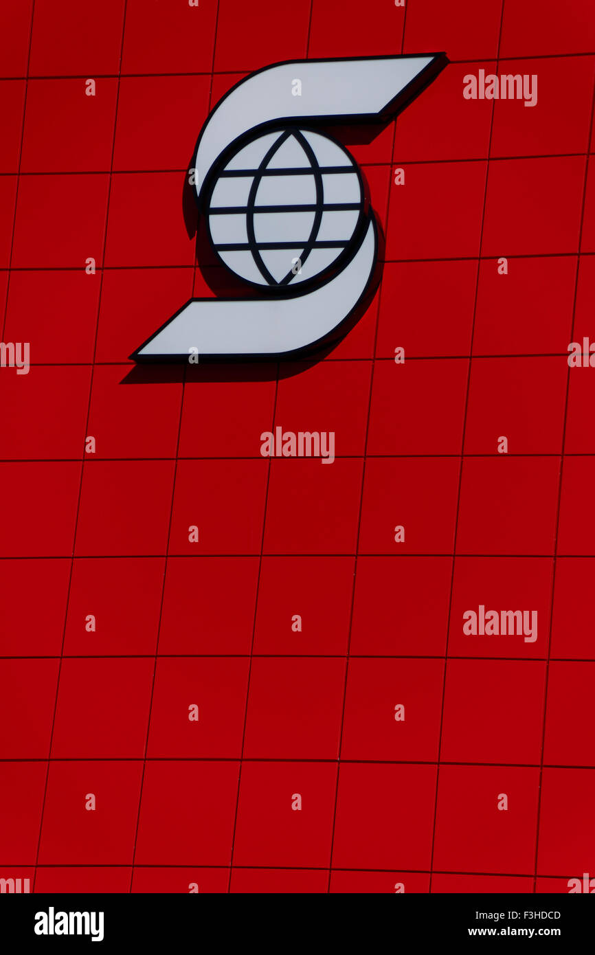 Logo de la Banque Scotia à l'extérieur d'un signe sur l'emplacement de la banque de détail au Canada, la Banque Scotia est La Banque de Nouvelle-Écosse Banque D'Images Logo de la Banque Scotia à l'extérieur d'un signe sur l'emplacement de la banque de détail au Canada, la Banque Scotia est La Banque de Nouvelle-Écosse Banque D'Images