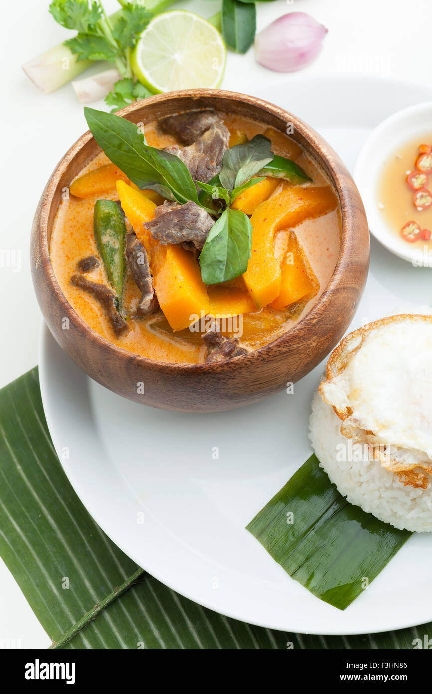 Thai Red Curry de potiron Banque D'Images