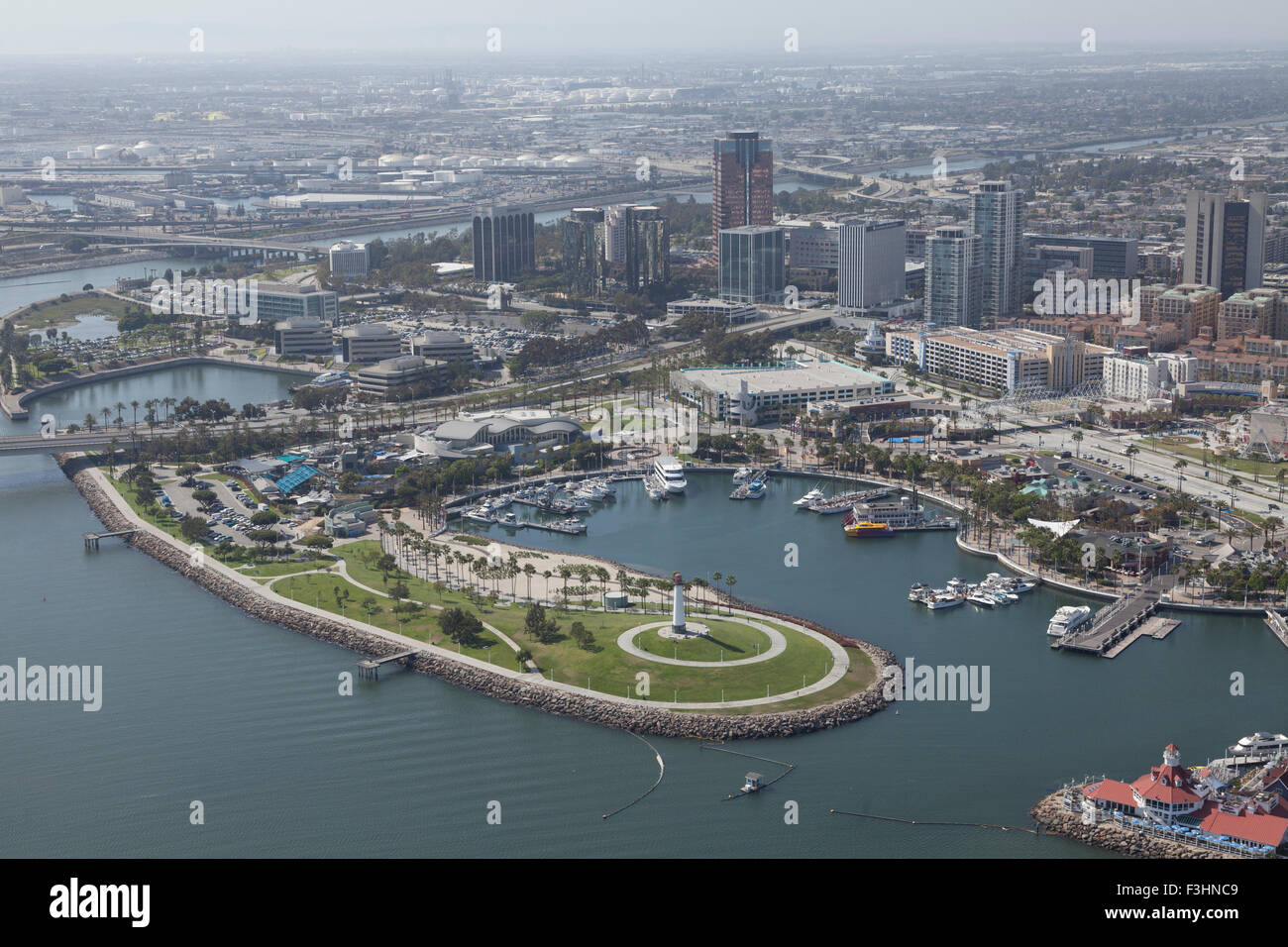 Vue aérienne de Long Beach CA Banque D'Images