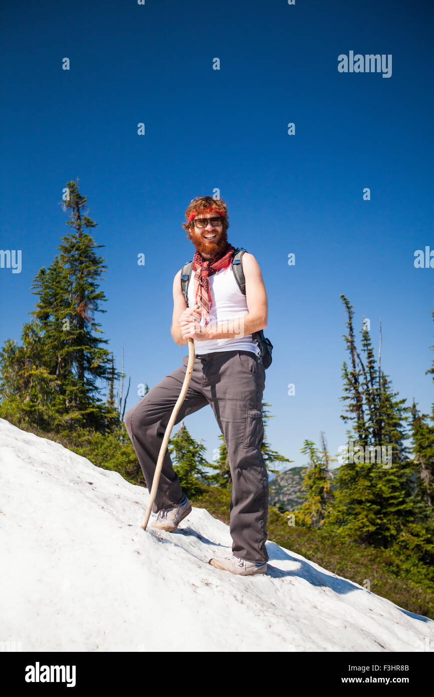Portrait d'Evan Howard, l'alpiniste et explorateur. Banque D'Images