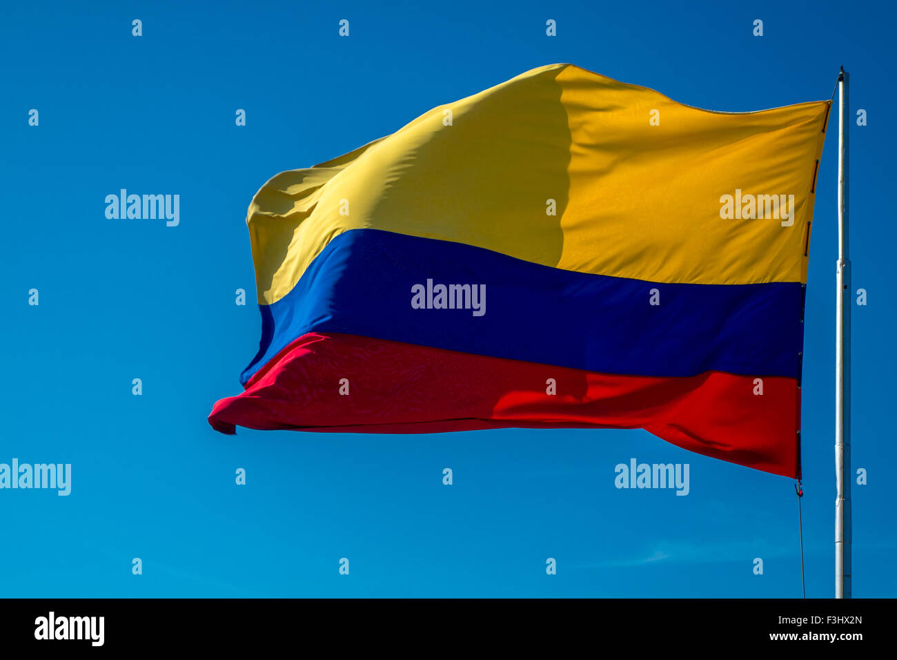 Colombie drapeau sur un poteau Banque D'Images