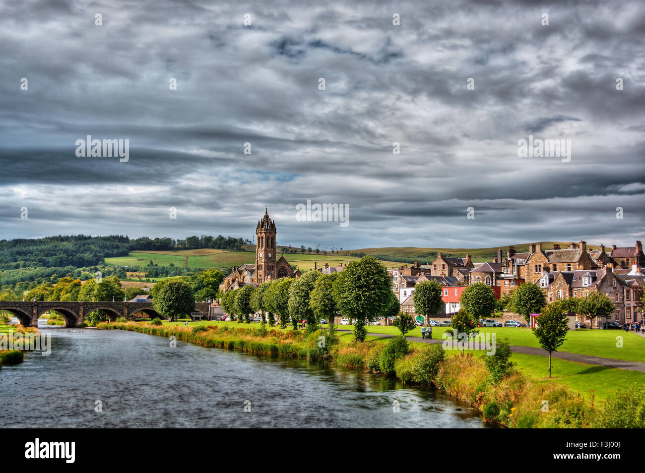 Septembre 2015, le village de Peebles (Ecosse), HDR-technique Banque D'Images