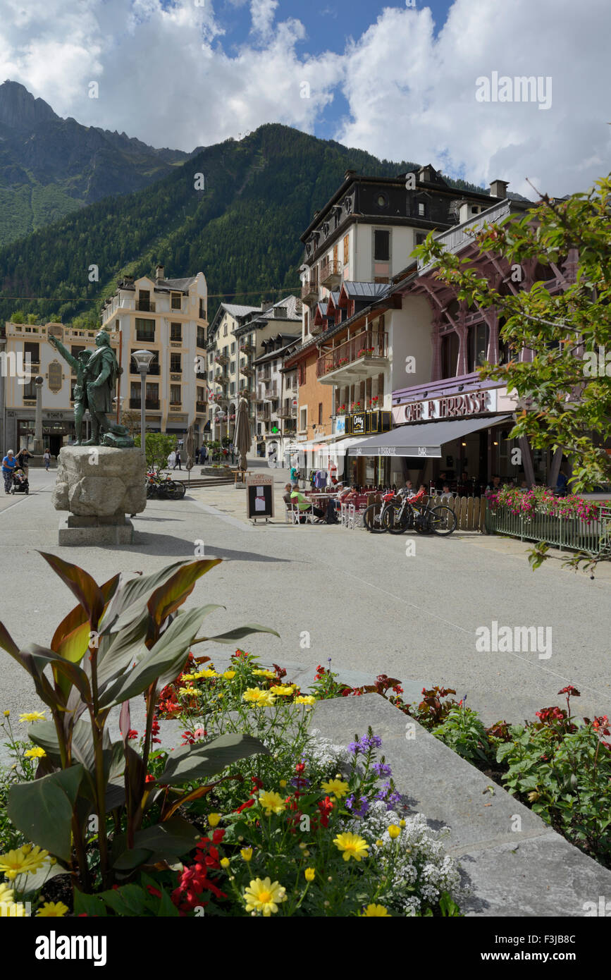 Place Balmat, Chamonix Mont Blanc, Alpes, Haute Savoie, France, Europe Banque D'Images
