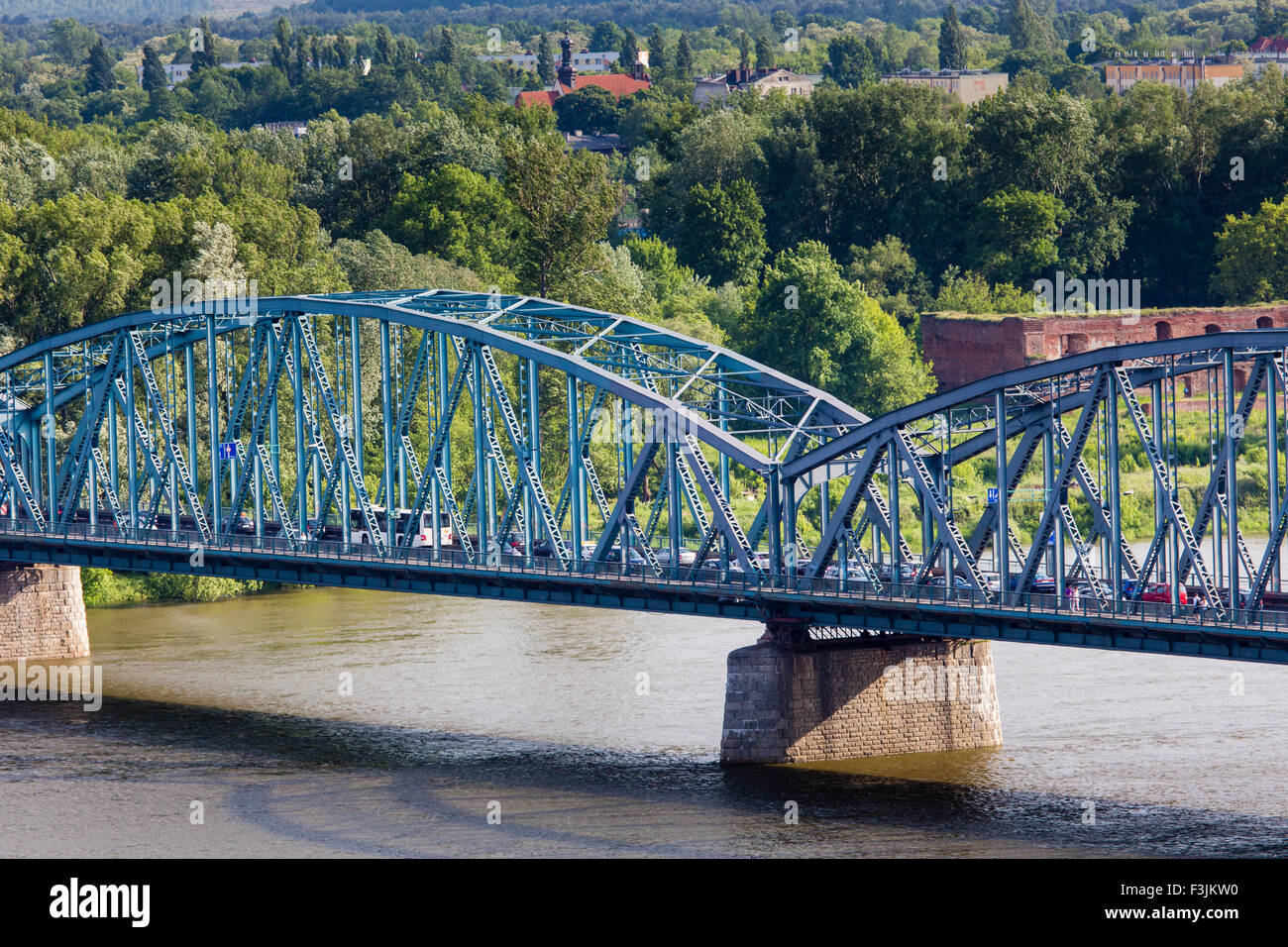 Pologne - Torun célèbre truss pont sur la Vistule. L'infrastructure de transport. Banque D'Images