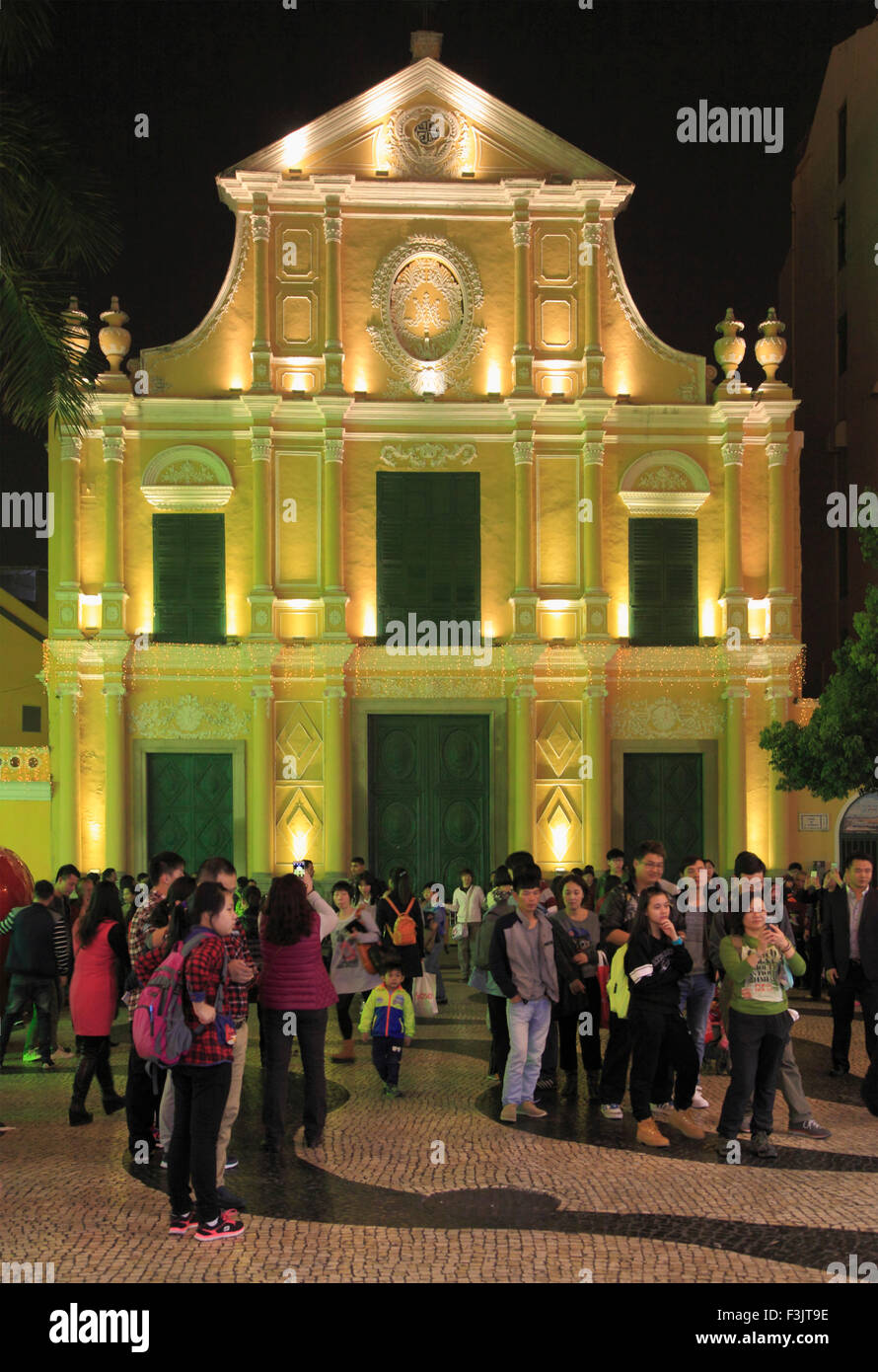 La Chine, Macao, Largo de São Domingos, Saint Dominique, Église, peuple, Banque D'Images