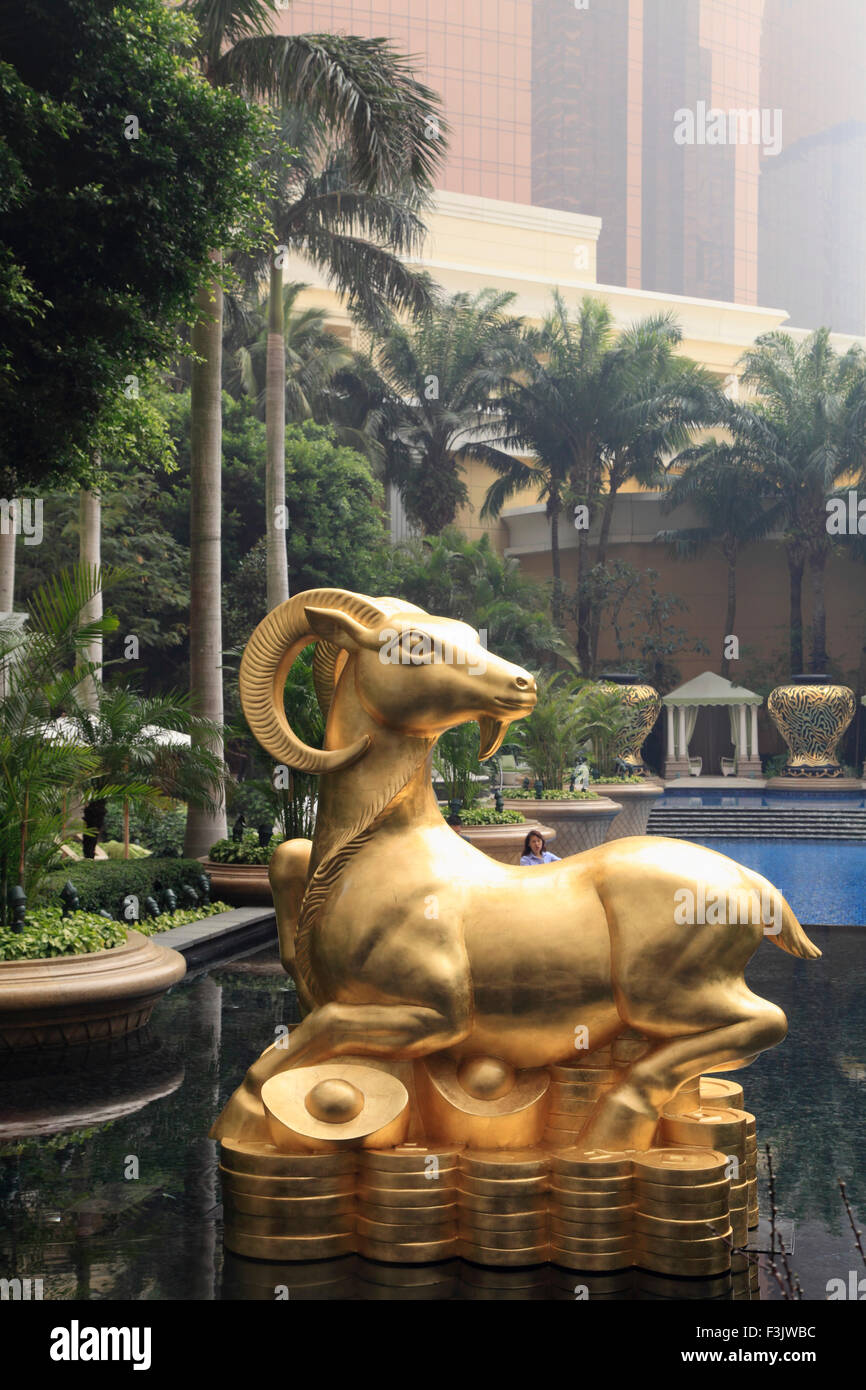 La Chine, Macao, l'hôtel Wynn, jardin, Banque D'Images