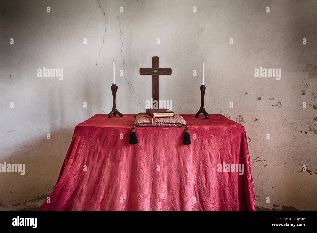 Autel de Saint Andrew's Church, Winterborne Tomson, Dorset Banque D'Images