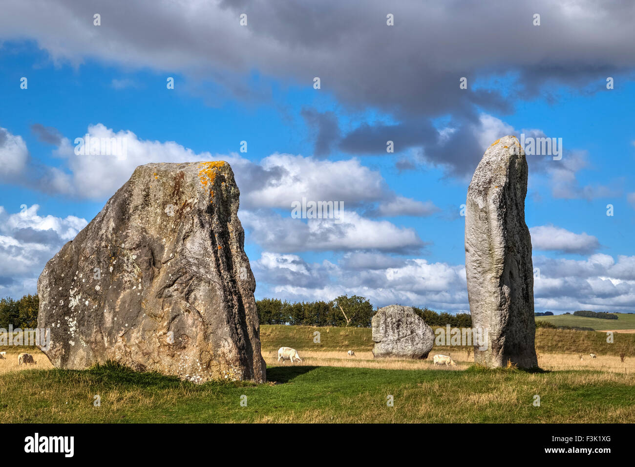 Le cercle de pierres d'Avebury, Wiltshire, Angleterre, Royaume-Uni, Banque D'Images