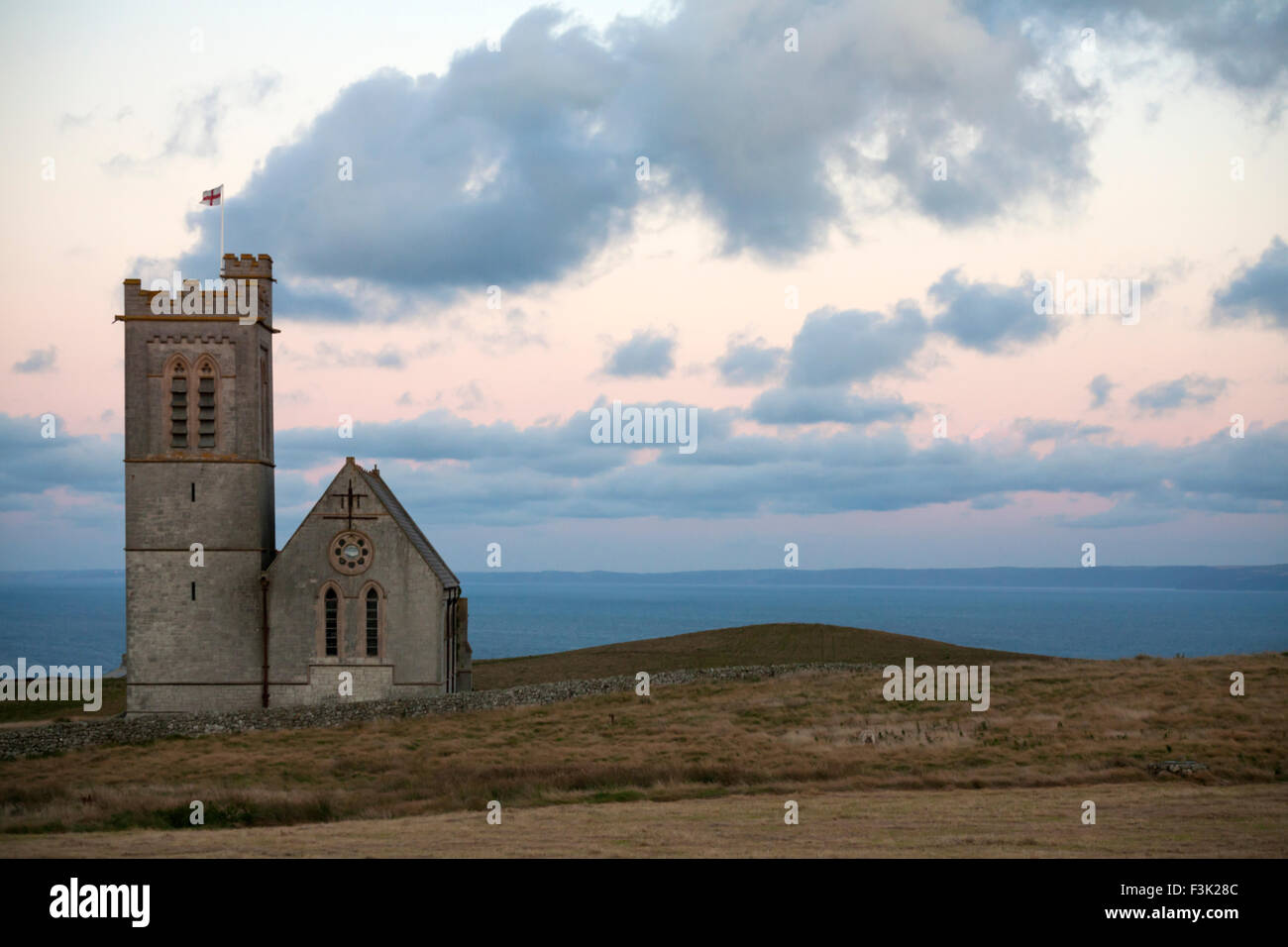 L'Église Sainte-hélène sur Lundy Island, Devon, Angleterre Royaume-uni en août - Église St Helens Banque D'Images