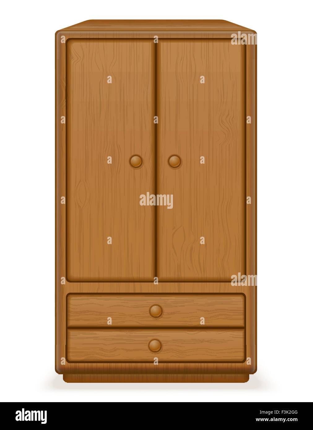 Ancienne rétro en bois armoire vector illustration isolé sur fond blanc Illustration de Vecteur