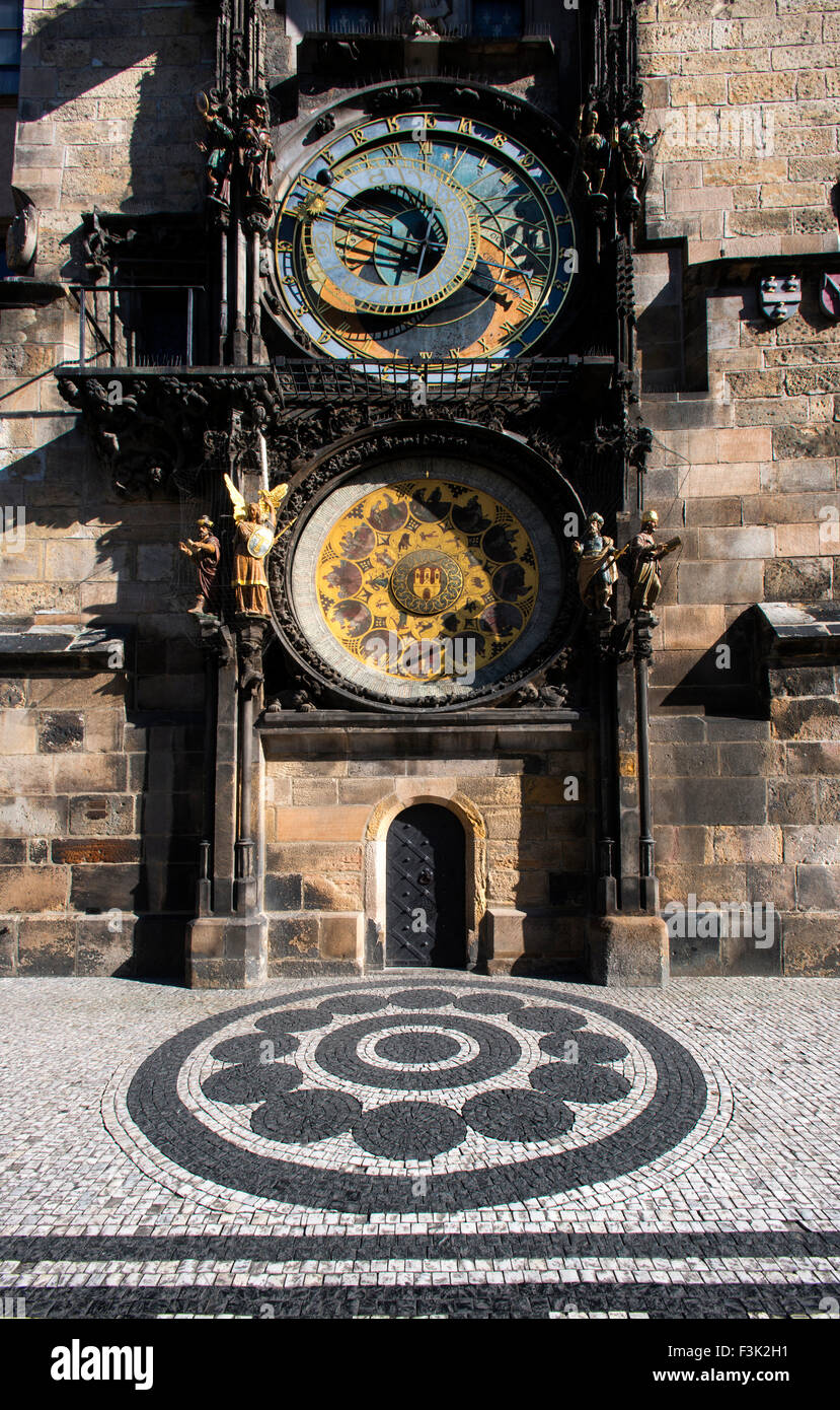 L'horloge astronomique, l'ancien Hôtel de Ville, Prague, République tchèque, Repoblic Banque D'Images