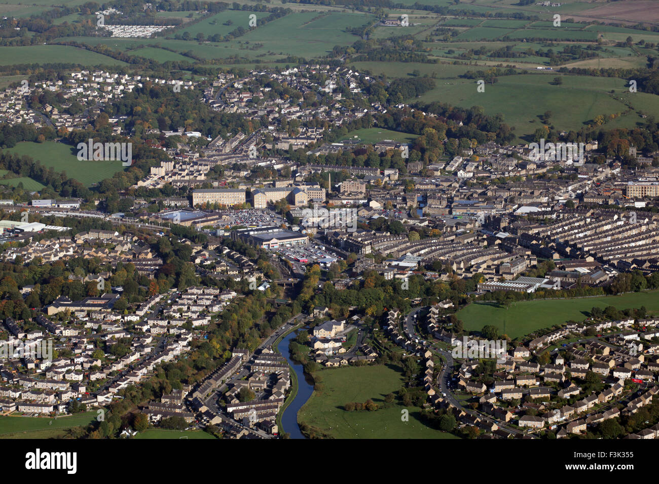 La vue aérienne de la ville de North Yorkshire, UK Skipton Banque D'Images