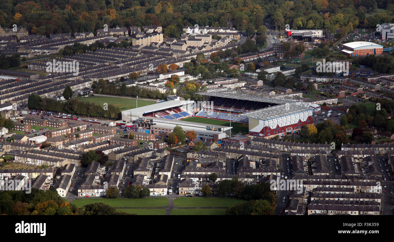 Vue aérienne de Burnley FC stade de Turf Moor, un terrain de football du Royaume-Uni Banque D'Images