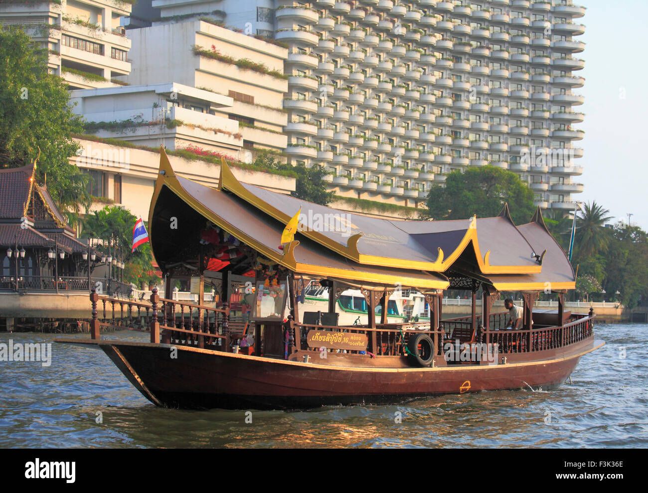 Thaïlande, Bangkok, Chao Phraya, bateau traditionnel, Banque D'Images