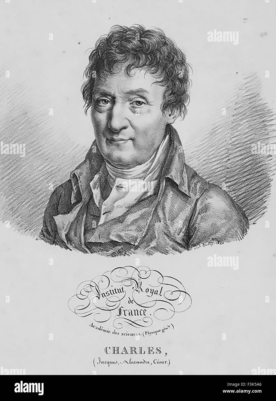 JACQUES CHARLES (1746-1823), aéronaute et inventeur français Banque D'Images