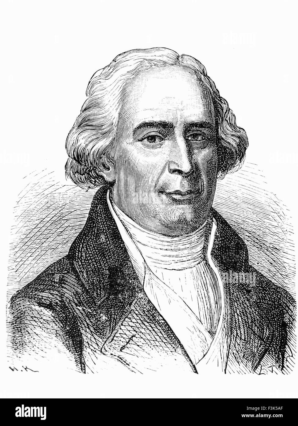 JOSEPH MICHEL MONTGOLFIER (1740-1810) Inventeur de la montgolfière avec son frère Jacques-Etienne Banque D'Images