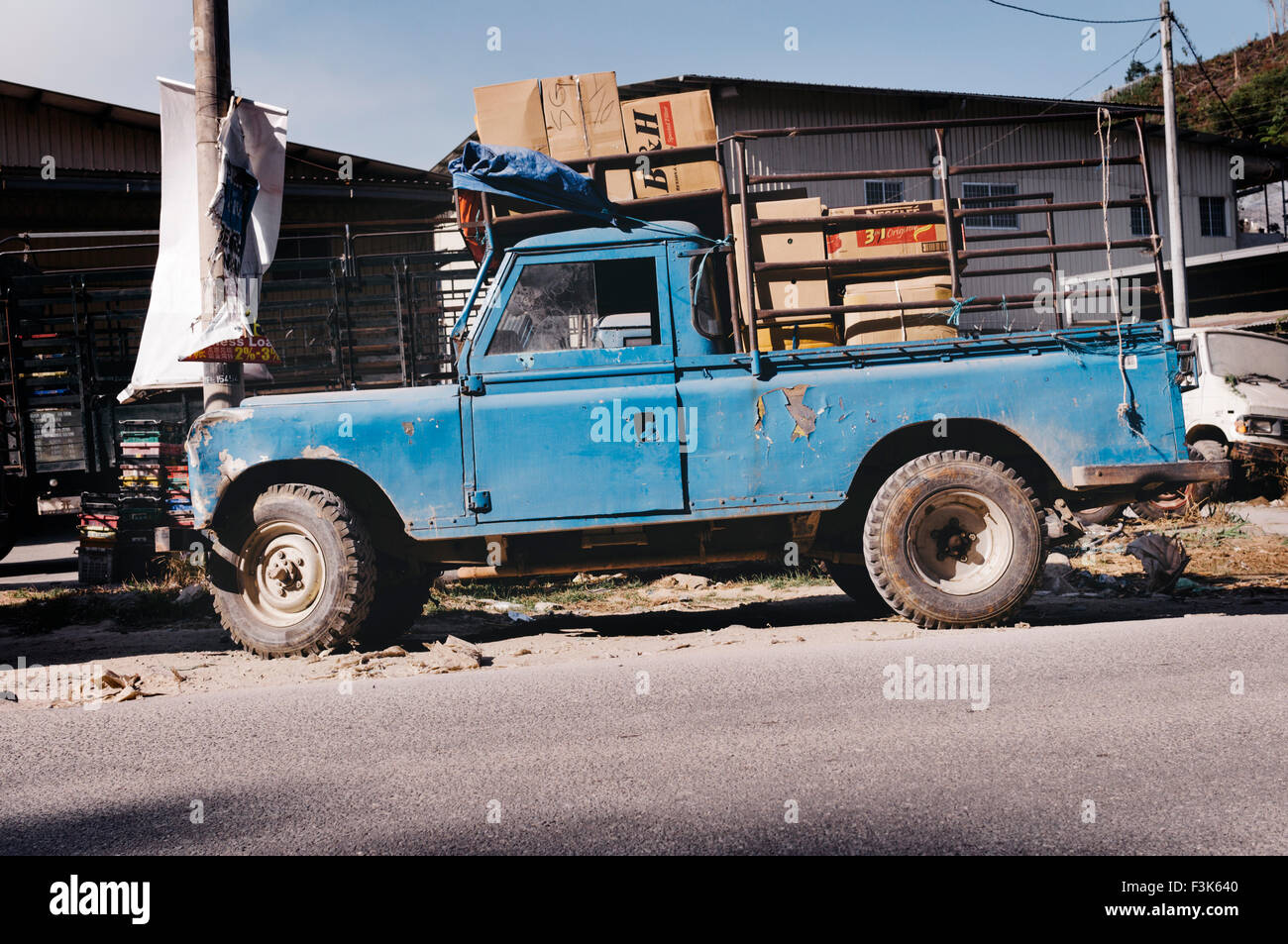 Cameron Highlands, Malaisie - on estime à 7000 vieux Land Rover dans la région, un héritage de la période britannique. Banque D'Images