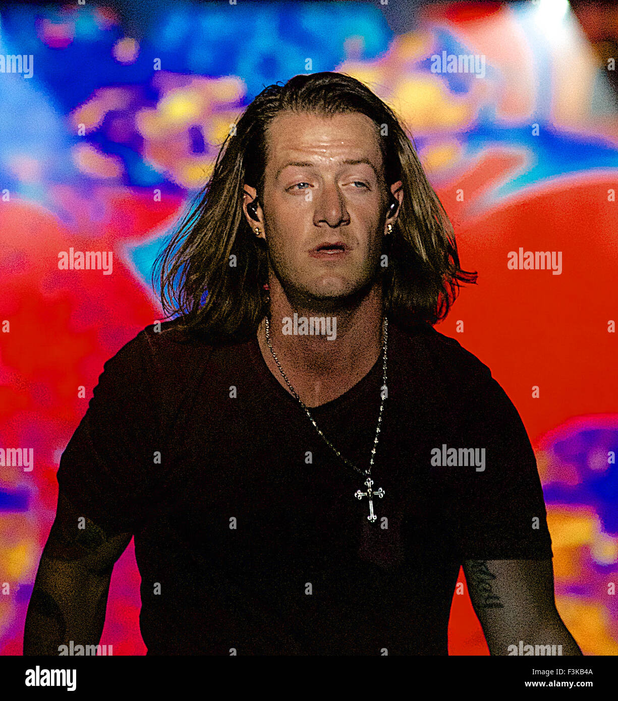 Tyler Hubbard de Floride Géorgie Ligne dans le rendement au pays d'éjecteur Stampede. Banque D'Images
