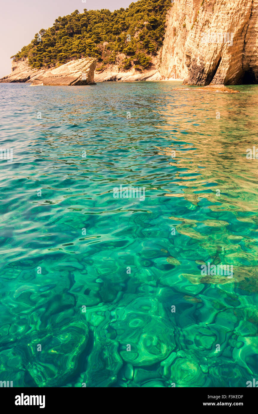 De magnifiques vues sur la mer sur l'île de Zakynthos en Grèce Banque D'Images