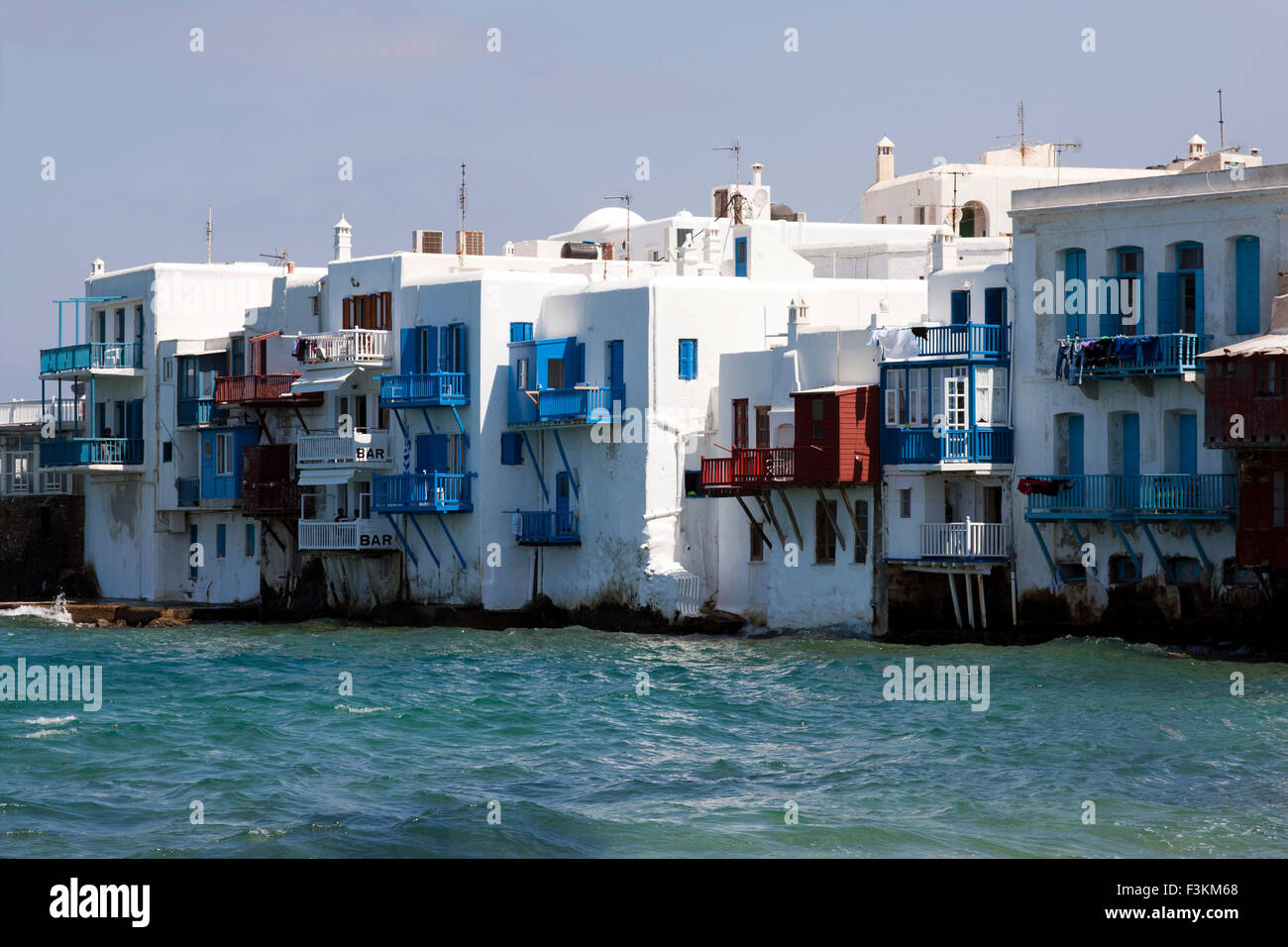 Vue typique de Mykonos, Grèce Banque D'Images