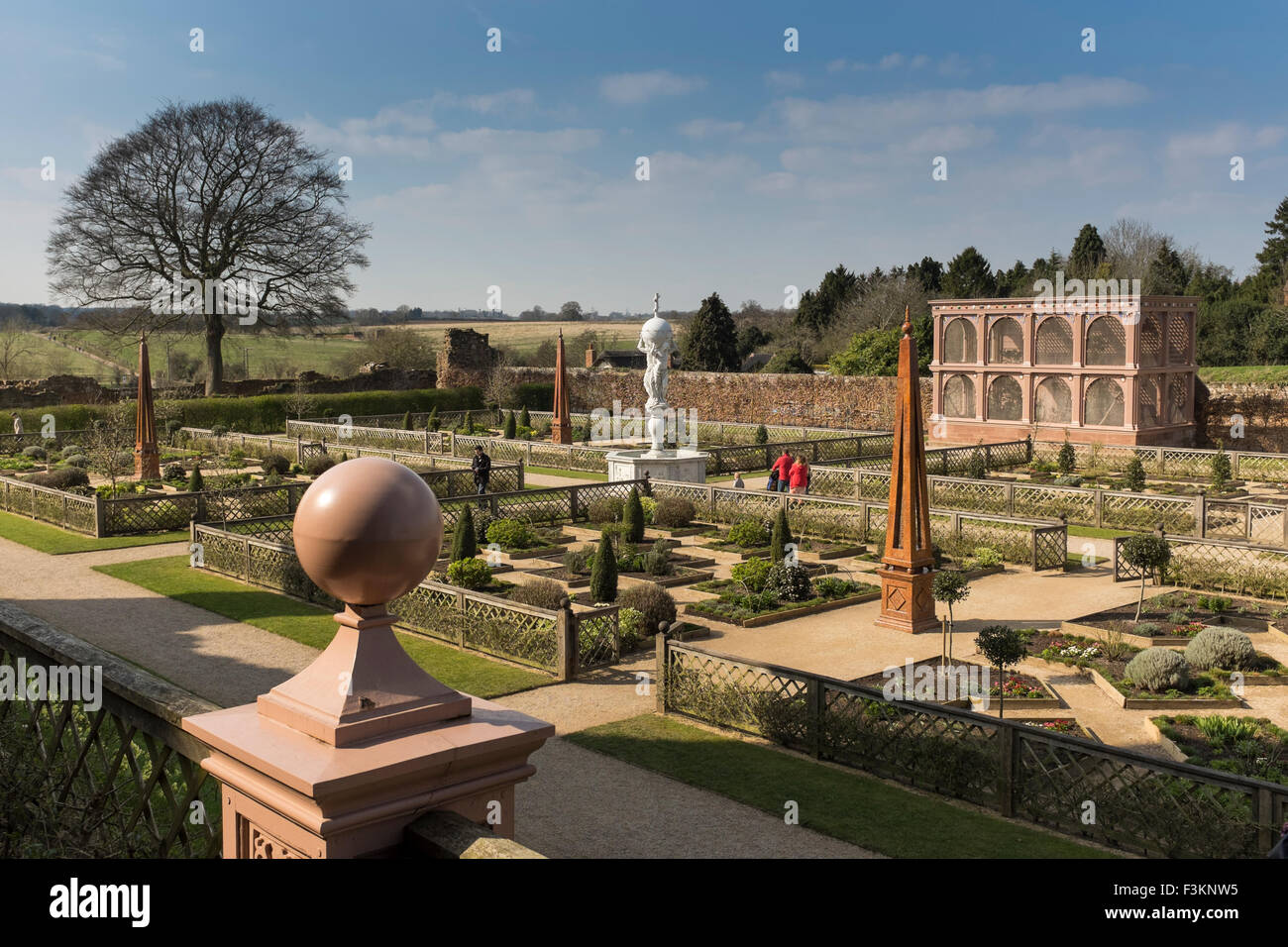 Le jardin privé de la Reine, le château de Kenilworth, Warwickshire, UK Banque D'Images