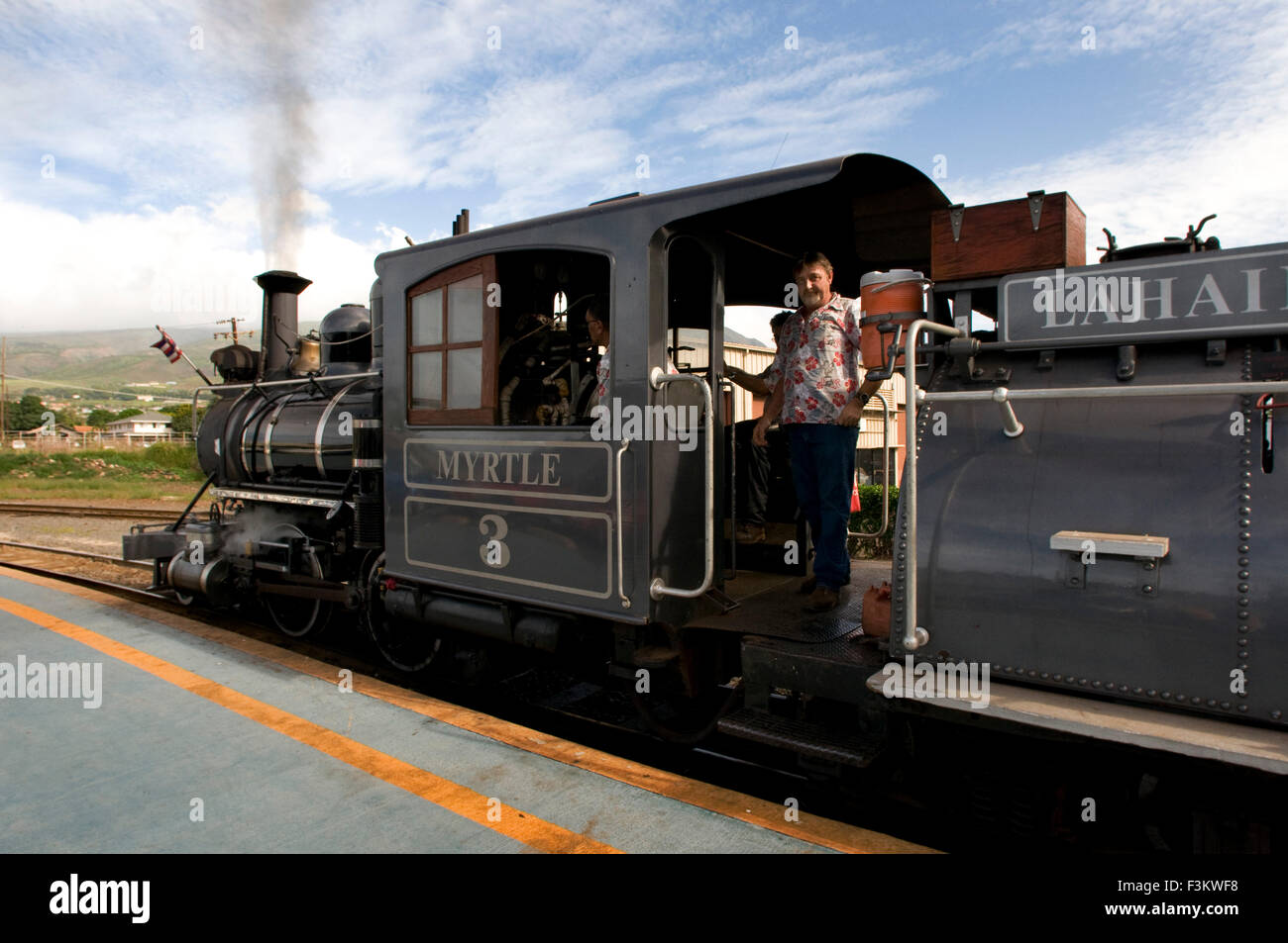 La canne à sucre. Maui. Hawaii. Vieux train touristique qui traverse les étapes de réalisation de la canne à sucre à Lahaina Ka'anapali. Su Banque D'Images