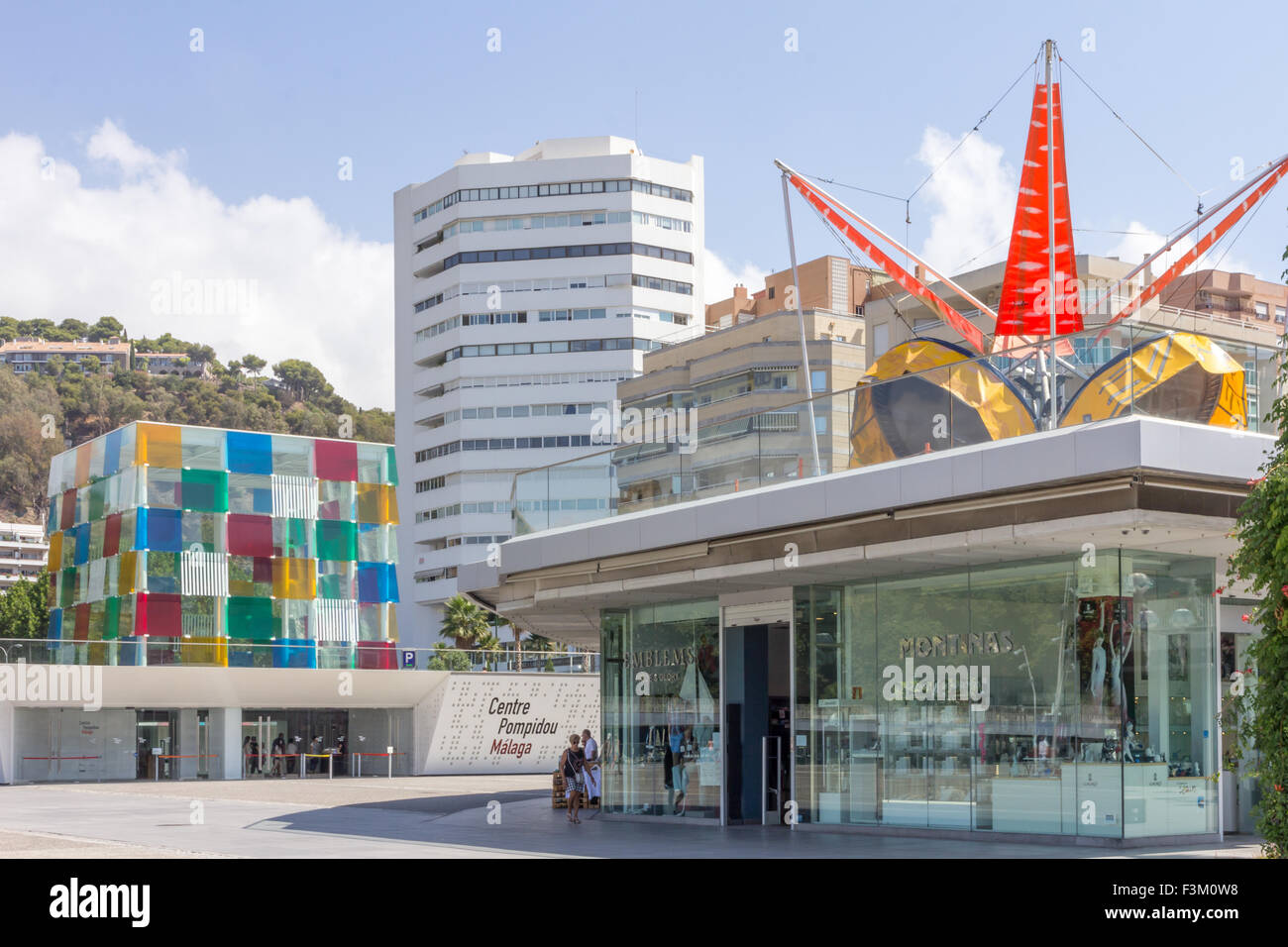 Centre Pompidou, marina de Malaga, Andalousie, Espagne Banque D'Images
